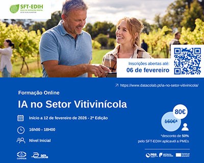 Inscrições abertas para formação online: “Inteligência Artificial no Setor Vitivinícola”